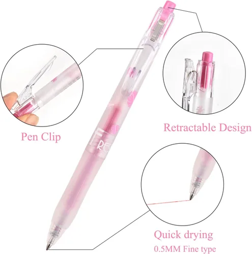 Miniatura 2 de Bolígrafos de gel con purpurina, 0.7mm de punta fina, 16 colores surtidos con agarre cómodo, bolígrafos brillantes retráctiles