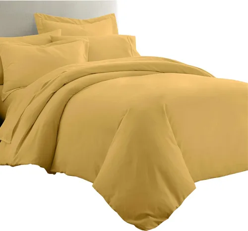 Miniatura 13 de Royal Tradition Juego de ropa de cama de viscosa de bambú sólido de 7 piezas, funda de edredón y fundas de almohada con sábanas, color beige