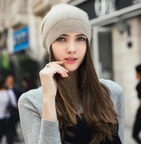Miniatura 2 de WaySoft Gorro de cachemira 100% para mujer en una caja de regalo, gorro de gran tamaño para mujer