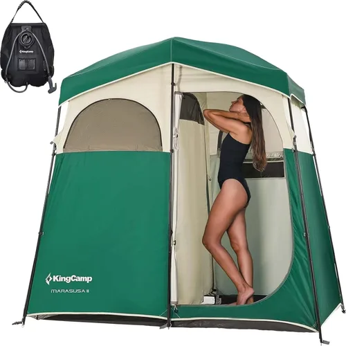 Miniatura 12 de KingCamp Tienda de campaña para ducha, tienda de privacidad portátil para acampar al aire libre, tienda de campaña de 1/2 habitación con bolsa