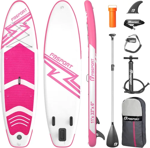 Miniatura 15 de FBSPORT Tabla de remo de pie prémium de 11 pies, tabla de yoga con accesorios de SUP y bolsa de transporte, amplia posición, control de surf, Verde