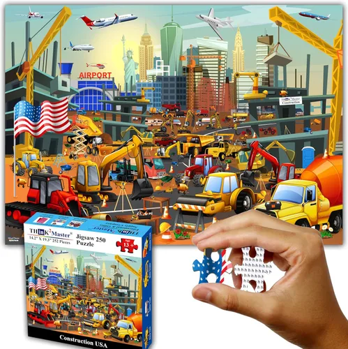 Think2Master Rompecabezas de 250 piezas de construcción en la ciudad de Nueva York, EE. UU. Gran rompecabezas para adultos y personas mayores. Más