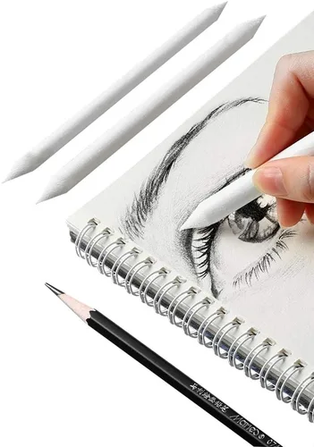 Miniatura 4 de Artista mezclando tocón lápiz dibujo mezcla palo difuminar tocón arte difuminador dibujo pastel tortillón tocón mezcla de tocón mezcla de carbón 12