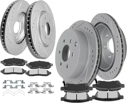 Miniatura 17 de Kit de frenos y rotores, SCITOO 4 rotores de freno y 8 pastillas de freno de cerámica para Jeep Grand para Cherokee 1999-2004