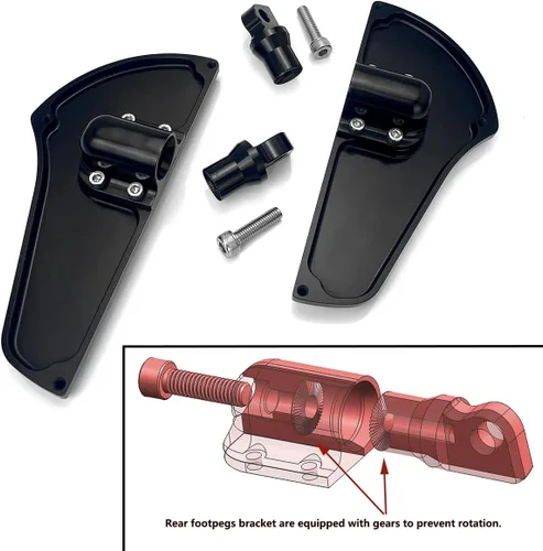 Miniatura 6 de Tablas de piso para Harley Davidson Touring Flt Black Defiance Floorboards Harley estribos Harley dedo del pie palancas de cambio estándar Flht