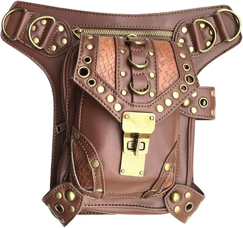 Rebajas Cyber Monday Ofertas Venta Steampunk Riñonera Bolso para cintura Moda Gótico Hombro Bandolera Bandolera Muslo Pierna Capucha Bolsa de Viaje