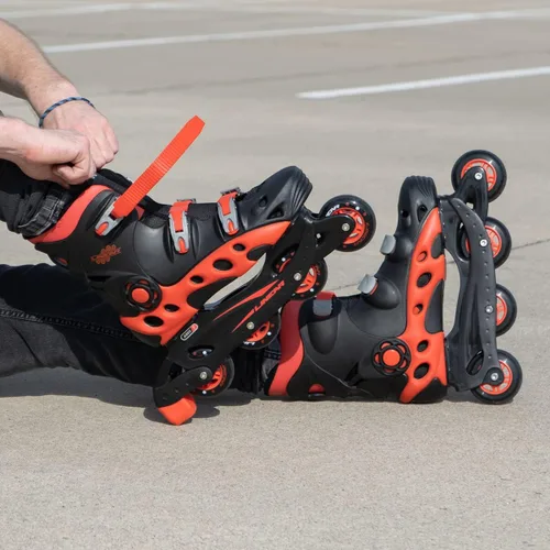 Miniatura 3 de Linear Patines en línea unisex para adultos, color negro, rojo o blanco y azul, perfectos para patinaje en interiores y exteriores