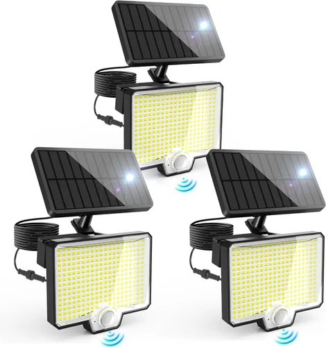 Miniatura 7 de AUDERWIN 294 Luces LED Exteriores Solares Divididas con Sensor de Movimiento, Luces de Inundación Solares de 2600Lm, IP67 Impermeables, Luces