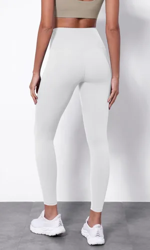 Miniatura 2 de ODODOS Leggings de yoga con cintura cruzada para mujer con bolsillos, pantalones de yoga de entrenamiento cruzado de 2528 pulgadas
