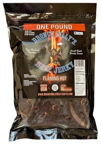 Miniatura 11 de Bolsa resellable de media libra de carne de res con sabor a bourbon Bronco Billy's Beef Jerky