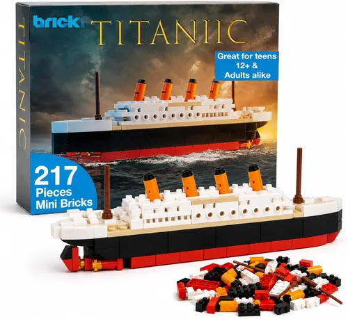 Brick Loot Titanic - Juego de construcción – Kit de modelo de barco compatible con LEGO de 217 piezas, mini ladrillos de bricolaje 3D rompecabezas