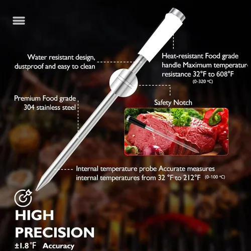 Miniatura 2 de Termómetro inteligente para carne, 656 pies, alcance remoto, termómetro digital para cocinar alimentos con sonda inalámbrica, lecturas en tiempo
