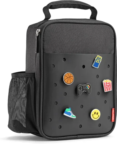 Miniatura 13 de Fit & Fresh Lonchera personalizable con dije para niños y niñas, lonchera infantil de fútbol con 6 dijes deportivos, bolsa de almuerzo reutilizable