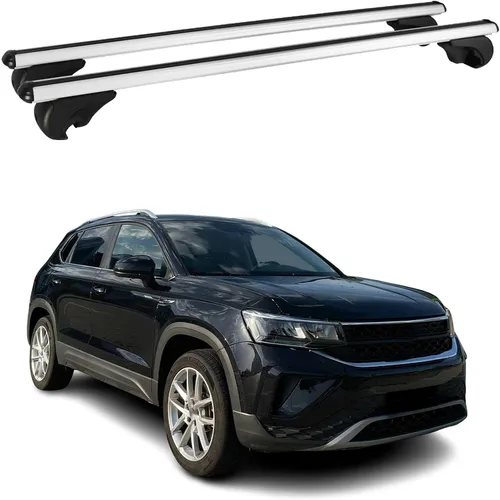 Miniatura 10 de OMAC Barras transversales de techo para VW Taos 2021-2025 con cerradura de 165 libras, aluminio negro, 2 unidades para portaequipajes, kayak, canoa