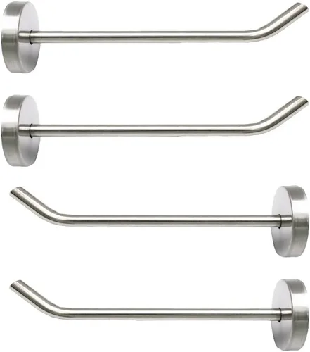 Gancho largo de acero inoxidable cepillado para colgar abrigos, gancho de montaje en pared, apto para cocina, dormitorio, sala de estar, baño,