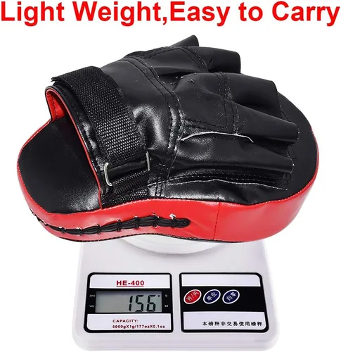 Miniatura 8 de TLBTEK 2 guantes curvos de boxeo, almohadillas de boxeo, almohadillas de entrenamiento para kickboxing, Muay Thai, artes marciales y artes marciales