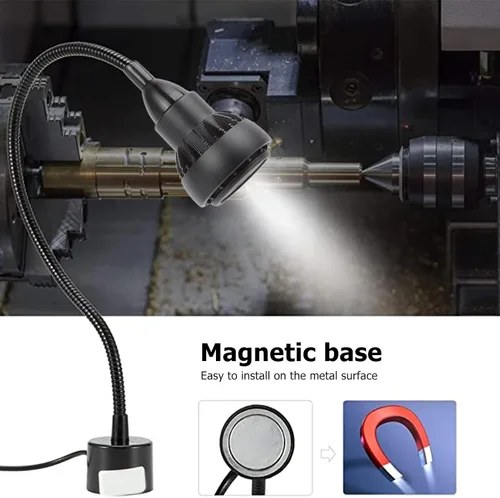 Miniatura 5 de Lámpara de trabajo Led Flexible Protección Ojo Máquina Lámpara Torno Cuello de ganso Luz 9W Luz blanca blanca con Máquina Herramienta Luz 110 220V