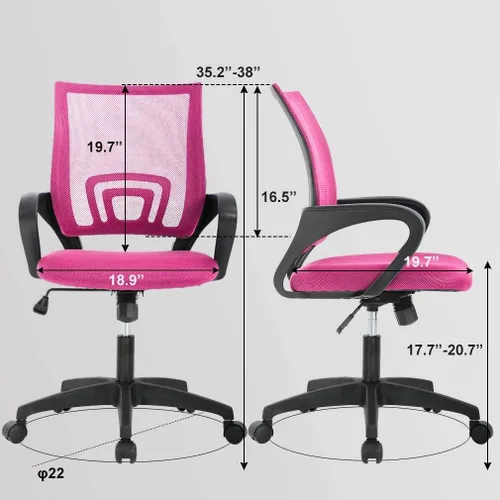 Miniatura 2 de Silla de oficina con soporte lumbar, silla de escritorio para computadora con asiento ancho, reposabrazos ergonómico, altura ajustable, silla