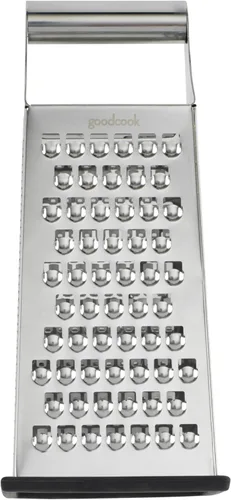 GoodCook Gourmet - Rallador de caja de 4 lados, acero inoxidable, cuchillas grabadas con filo, base antideslizante