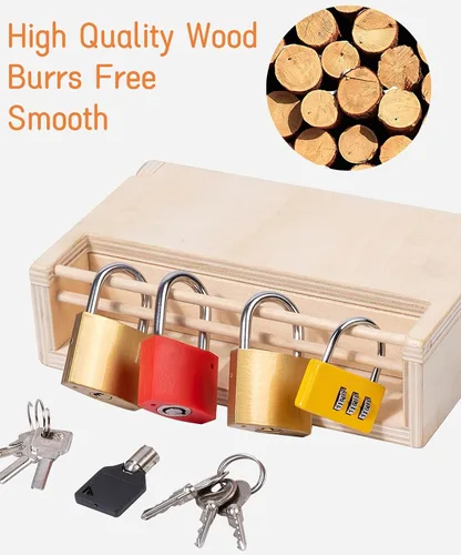 Miniatura 2 de Montessori - Juego de juguetes de cerradura y llave para niños, juguetes educativos con cerraduras y llaves, materiales Montessori para educación