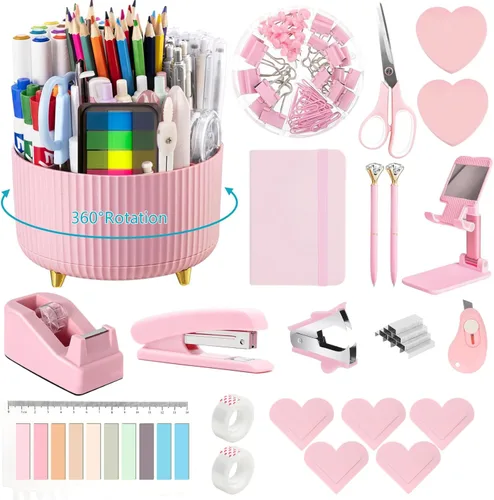 Miniatura 12 de Suministros de oficina, accesorios de escritorio negros, juego de suministros de oficina, juego de grapadora y dispensador de cinta, tijeras