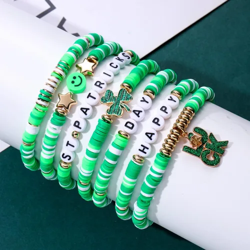 Miniatura 197 de Surfer Heishi - Pulseras apilables para mujer, apilables, de vinilo arcoíris, disco de arcilla, pulseras elásticas para la amistad, joyería bohemia