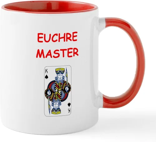 Miniatura 72 de CafePress Euchre Champ Mugs Taza de café de cerámica de 11 oz (11.0 fl oz)