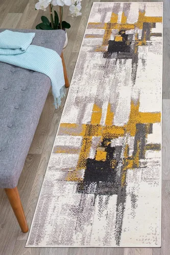 Miniatura 66 de Rugshop Alfombra Corredor Abstracta Contemporánea Negra — No Desprende Pelusa para Pasillo, Entrada y Cocina 2' x 7
