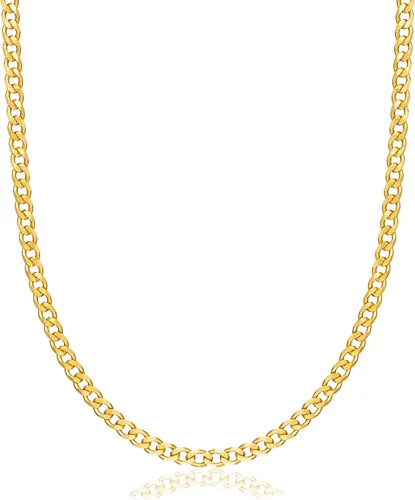Barzel Collar de cadena de oro chapado en oro de 18 quilates eslabones cubanos de 0.079in, 0.118in, 0.157in, 0.197in, para mujeres u hombres,