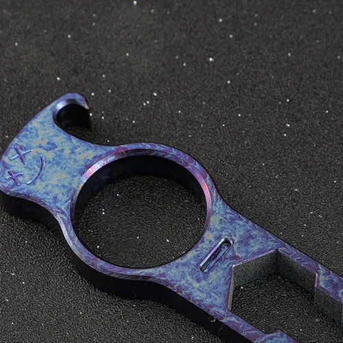 Miniatura 4 de Herramienta de bolsillo EDC Pry Bar,Llave hexagonal multiherramienta de titanio, destornillador, extractor de uñas, llavero abridor de botellas