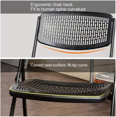 Miniatura 4 de Silla plegable Silla de reunión, silla de oficina, silla de sala de reuniones, silla de entrenamiento, respaldo para el hogar, silla de computadora