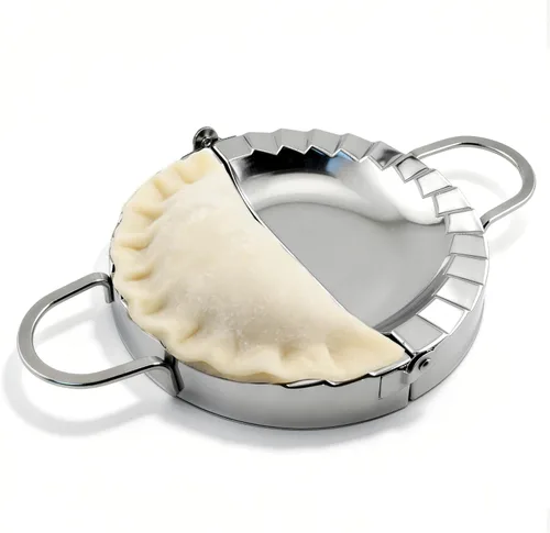 Máquina de prensa y albóndigas de acero inoxidable de 6 pulgadas - Cortador de masa 2 en 1 y molde para empanadas, albóndigas, ravioles, pierogi y
