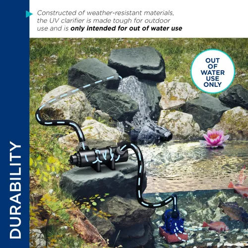 Miniatura 3 de Alpine Corporation Clarificador UV de 9 vatios de 4 pulgadas de alto diseñado para uso fuera del agua Negro