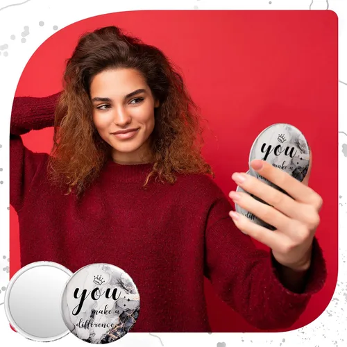 Miniatura 7 de Tradder 48 piezas de 2.76 pulgadas, mini espejo compacto inspirador a granel para maquillaje, monedero de bolsillo para mujeres, día de la madre