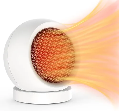 Calentador de escritorio, calentador de escritorio de 600 W de eficiencia energética para uso en interiores, seguro y silencioso para dormitorio,