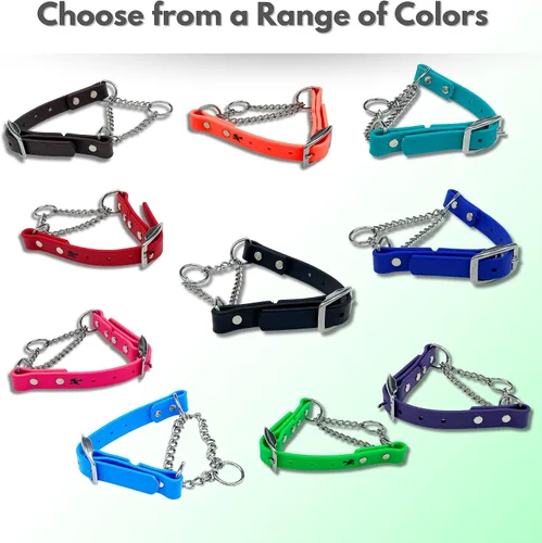 Miniatura 6 de Collar de Martingala para Perros, Biothane, Herrajes de Acero Inoxidable, Sin Tirones, Fabricado en EE. UU., Grado Profesional, Grande, Marrón