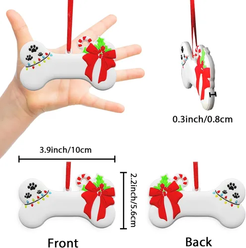 Miniatura 2 de Adorno de Navidad de Hueso de Perro 2025 Personalizado Decoración Colgante para Cachorros Perros Personalizada Manuscrita Primer Regalo Colgante