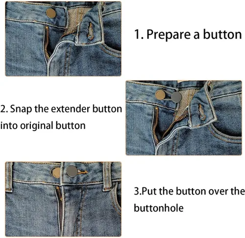 Miniatura 4 de 12 extensores de botón para jeans, extensor de cintura para jeans, extensor de botón, extensores de botón para pantalones para hombres, extensor