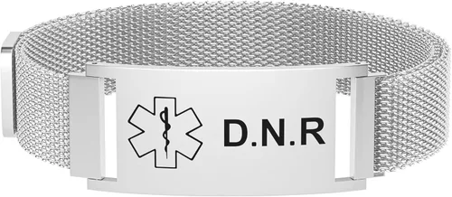 Miniatura 17 de Pulsera de alerta médica para mujeres y hombres, pulsera ajustable con identificación de alerta médica para epilepsia diabética D.N.R marcapasos