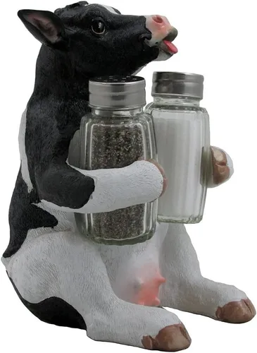Miniatura 3 de Holstein - Juego de salero y pimentero de cristal de vaca con figura de soporte, decoración de cocina de campo o esculturas decorativas de animales