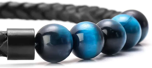 Miniatura 4 de Ckysee Pulsera de protección de 7 chakras pulsera de Lava Project Rock Lokai pulsera curativa de equilibrio de cuero genuino con cierre magnético