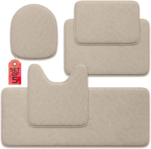 Miniatura 45 de Alfombra de baño de lujo – 1 pieza de alfombrilla de baño de espuma viscoelástica, antideslizante y ultrasuave, altamente absorbente, fácil