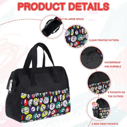 Miniatura 2 de 2 bolsas de bingo Dauber con 10 bolsillos, bolsa de bingo de gran capacidad, asa y cremallera, estuche de transporte de viaje, bolsa de maquillaje
