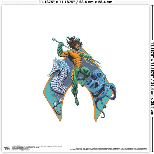 Miniatura 6 de Trends International Gallery Pops DC Comics Movie Aquaman and the Lost Kingdom - Póster gráfico de pared con emblema de Aquaman, 12.00 x 12.00