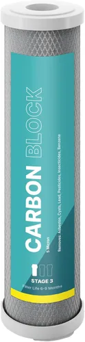 NU Aqua Filtro de bloque de carbono de ósmosis inversa de repuesto de 10 pulgadas – Cartucho universal de sistema de filtración de agua RO de 5