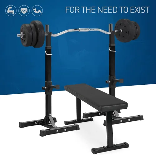 Miniatura 9 de Topeakmart 45-70.5 pulgadas ajustable para sentadillas Estación de inmersión Soporte de barra Soporte de inmersión Banco de fitness Equipo de prensa