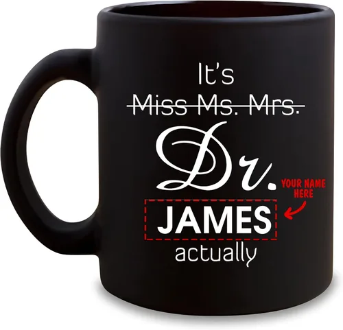 Miniatura 8 de Taza personalizada de realidad – Taza personalizada con nombre para graduación de doctorado, regalo de médico, divertida y perfecta para cumpleaños