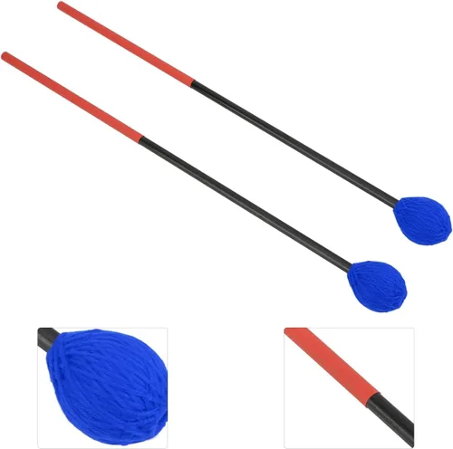 Miniatura 8 de Marimba Mallets, mazos de teclado de hilo duro medio, mango de fibra de carbono, hilo de algodón, palillo de tambor para instrumentos de percusión