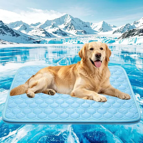Miniatura 12 de Tapete refrescante para perros, grueso y transpirable Q-MAX>0.45, cama refrescante para perros, fibra fría y parte inferior antideslizante, cama