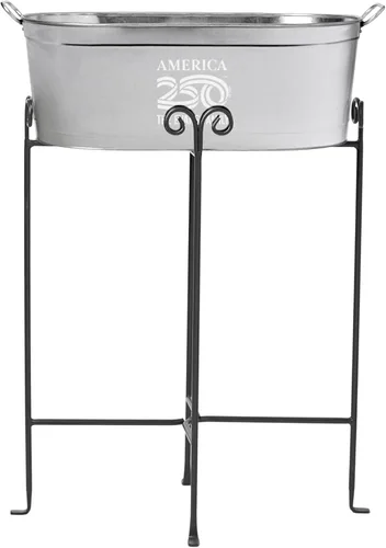 Miniatura 17 de Let's Make Memories - Bañera personalizada con soporte, para bodas, recién casados, bañera de metal galvanizado, enfriador de bebidas, 5.5 galones